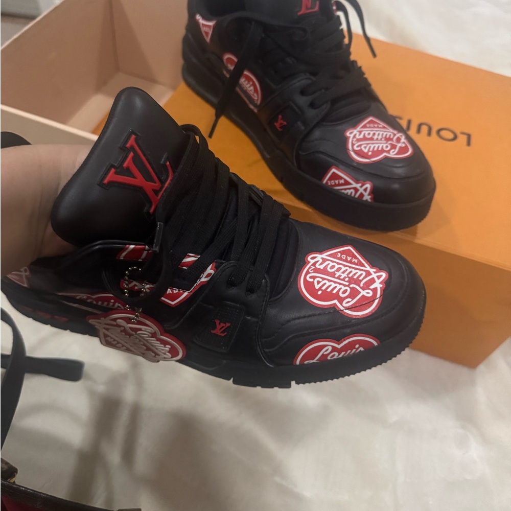Louis Vuitton Black and Red Sneakers